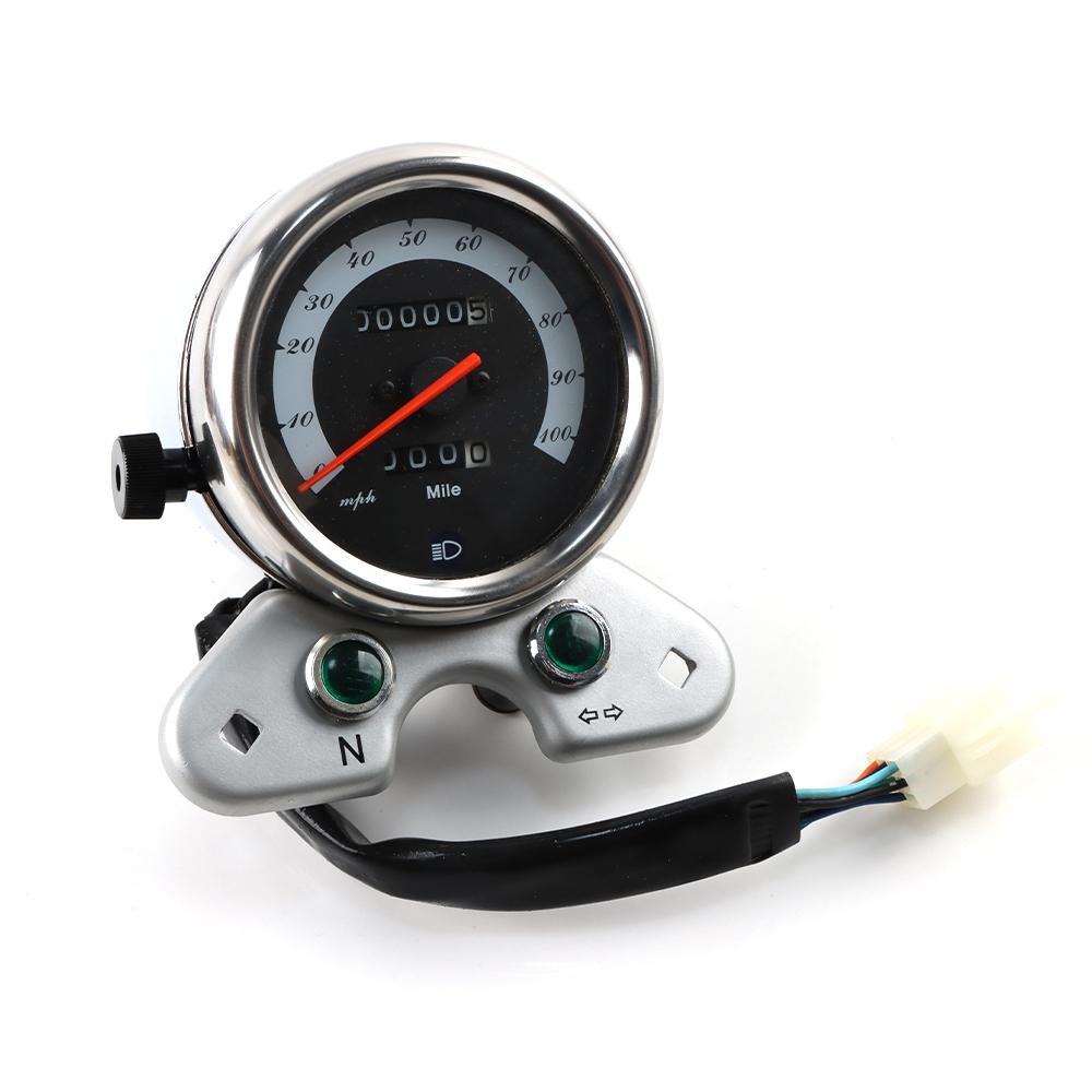 For HONDA Suzuki Cafe Racer Universal Motorcycle Odometer Tachometer Speedometer parts 12V Dual Odometer 1PC