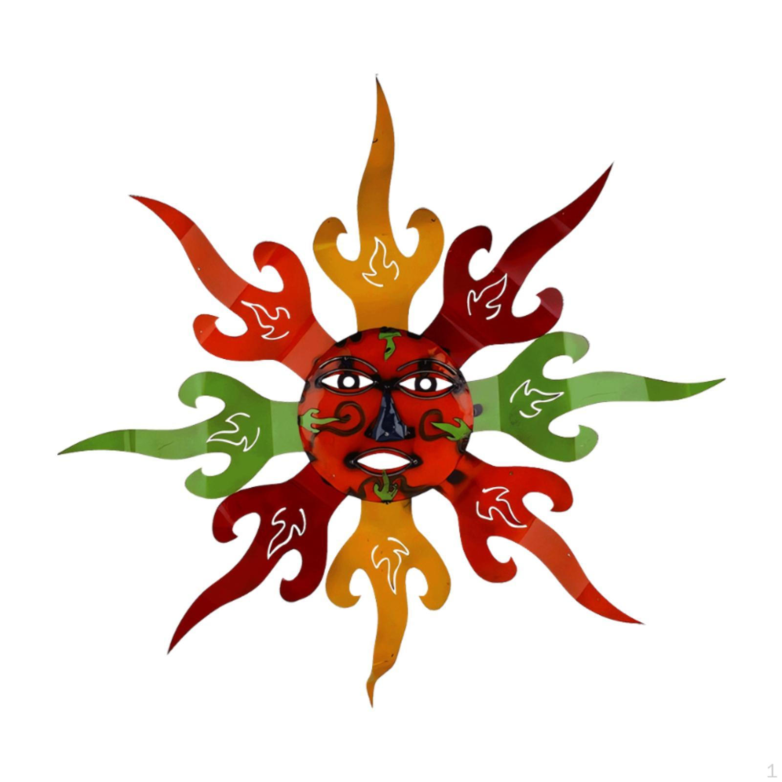 

Солнце Настенный Декор Искусство Красочный Подарок на Новоселье Железное Подвесное Украшение Орнамент для Фермерского Дома