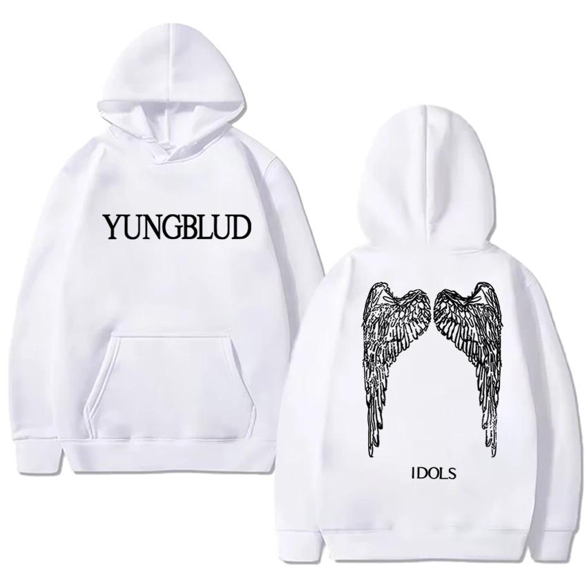 2025 Новая Идол Крылья Панк Гранж Худи Унисекс YUNGBLUD Мода Печатный Уличная Одежда Осень/Зима Пуловер Уличная Толстовка S