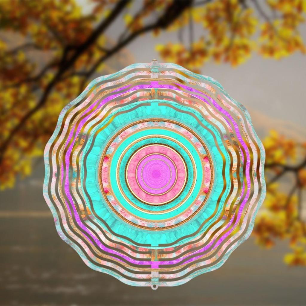 10 Inch Bohemian Mandala Wind Chime with 360 Rotating Hook No Battery Needed Perfect for Garden Patio Mother Day New Year Gift