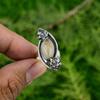 Natural Golden Rutile 925 Silver Promise Flower Adjustable Ring For Girls