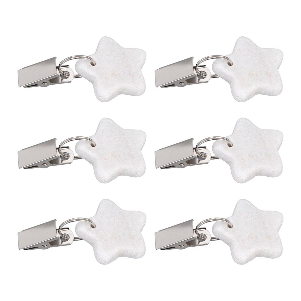 6Pcs Tablecloth Weights Marble Stainless Steel Small Size Waterproof Rustproof Durable Clip On