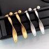 Corrugated Ribbon Earrings Women's Sterling Silver Long Retro Niche Stud Earrings Two-wear Tassel Cold Wind Metal Ear Jewelry