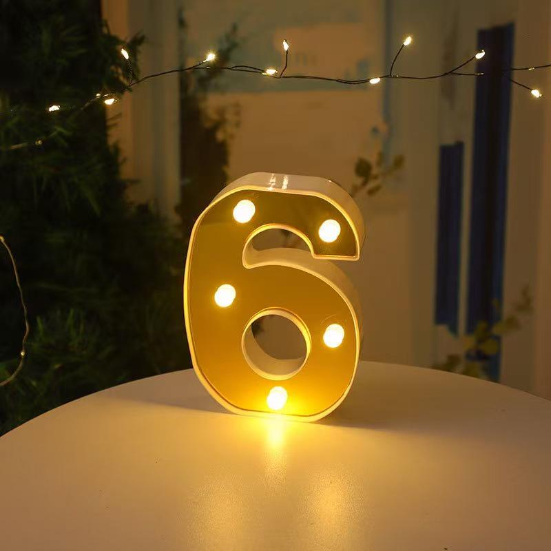 Gold LED Mirror Letter Lights - Romantic Birthday and Festive Décor