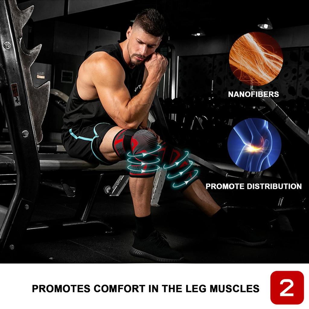 Sports Knee Support Brace, Adjustable Compression Knee Sleeve with Removable Strap, Breathable Knee Protector for Fitness Workout Outdoor Sports