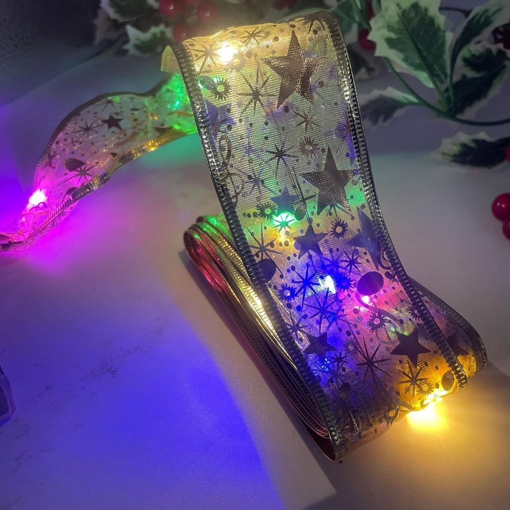 5m LED String Light Lace Bows Christmas Tree Ornament New Christmas Ribbon Light