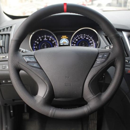 Hand Sewing Car Steering Wheel Cover For Hyundai Sonata 8 2011 2012 2013 2014