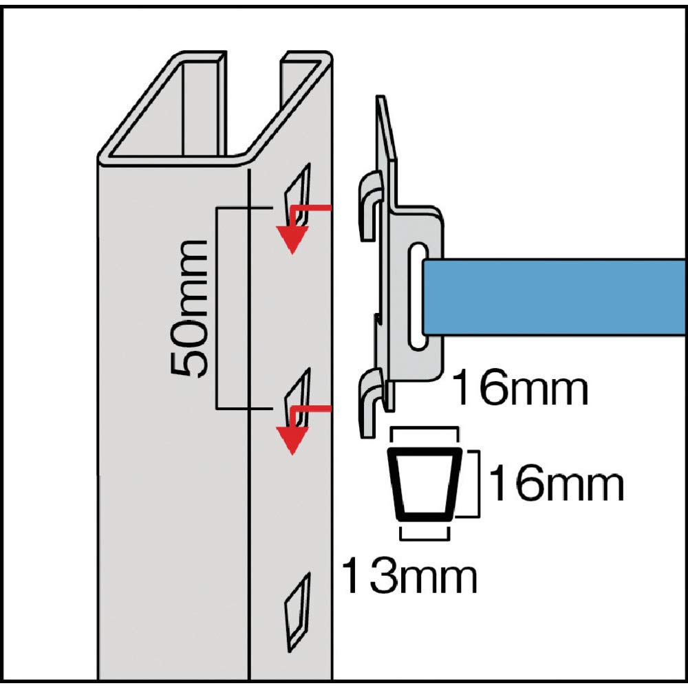 TRUSCO Fall Prevention Belt for Resin Buckle M1.5-RB1800-J Medium-Duty Shelves, W1760,