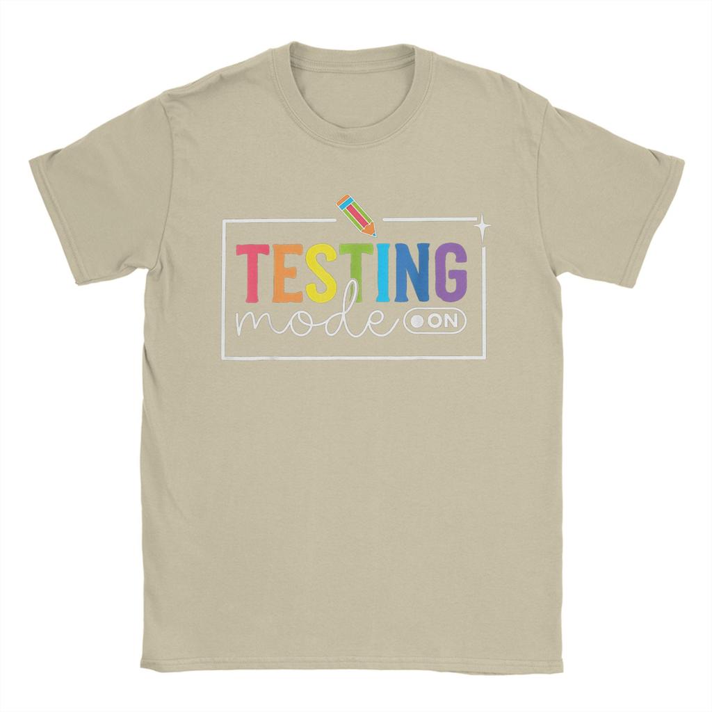 Funny Testing Mode On Testing Day Motivational Teacher  T Shirt Summer  Y2K T-Shirts Comfortable Cool Tees Oversized Print Tops