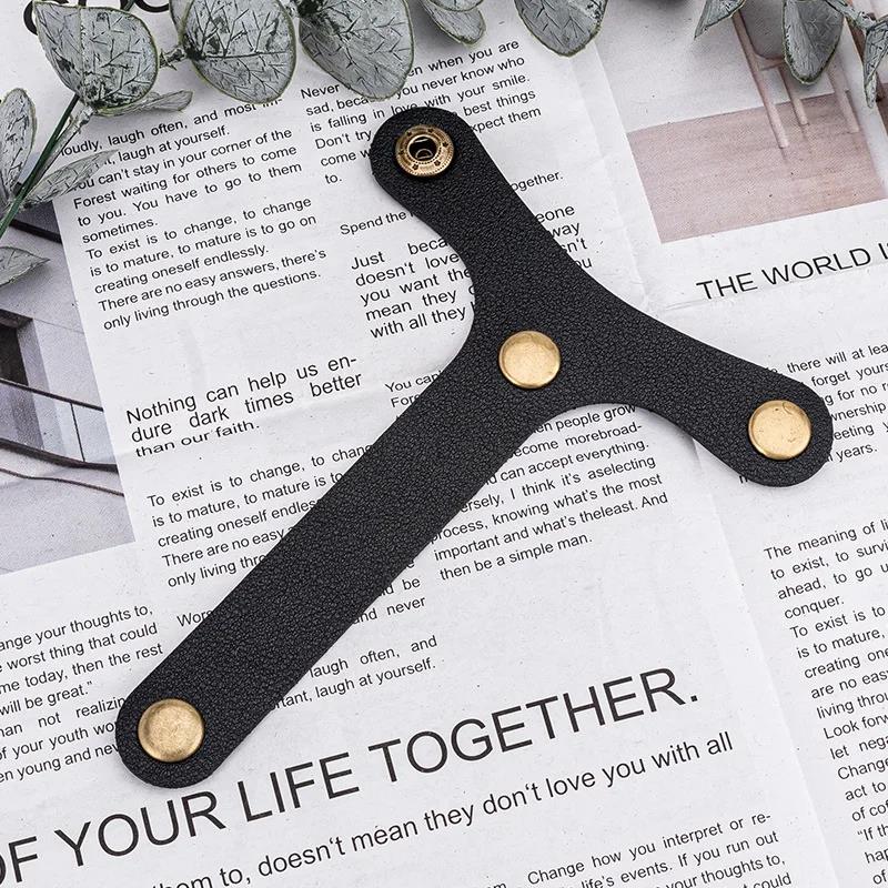 

Набор ремней-захватов для багажа из ПУ-кожи для чемодана, ручной клади, надежное крепление, дорожные аксессуары, органайзер, пряжки 2PCS чёрный