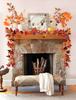2 Pack Fall-Garland-Maple-Leaf 6ft Foliage Mantle Vine Fall-Decor Artificial Autumn Decoration for Home Fireplace Mantle Front Door Thanksgiving