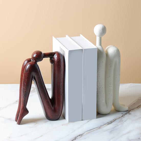 Abstrakte Strichmännchen-Figur Moderne minimalistische sitzende Mann-Harz-Statue Skulptur Haus Büro Schreibtischdekoration