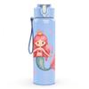 1 Stück Rosa Meerjungfrauenprinzessin Cartoon 750ml Farbe Kunststoff Sportwasserflasche Auslaufsicher Klappdeckel mit Strohhalm Geeignet für Sport Büro Heimgebrauch