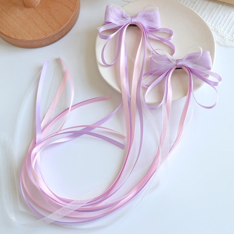 New Chinese-Style Ribbon Bow Hair Clip for Girls - Hanfu Tassel Braided Headwear Accessory