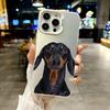 Color Phone Case For iPhone 17 16E 16 11 15 14 Pro MAX 12 13 MINI 7 8 Plus XR SE Silver Plated IMD Cover Dachshund Sausage Dog