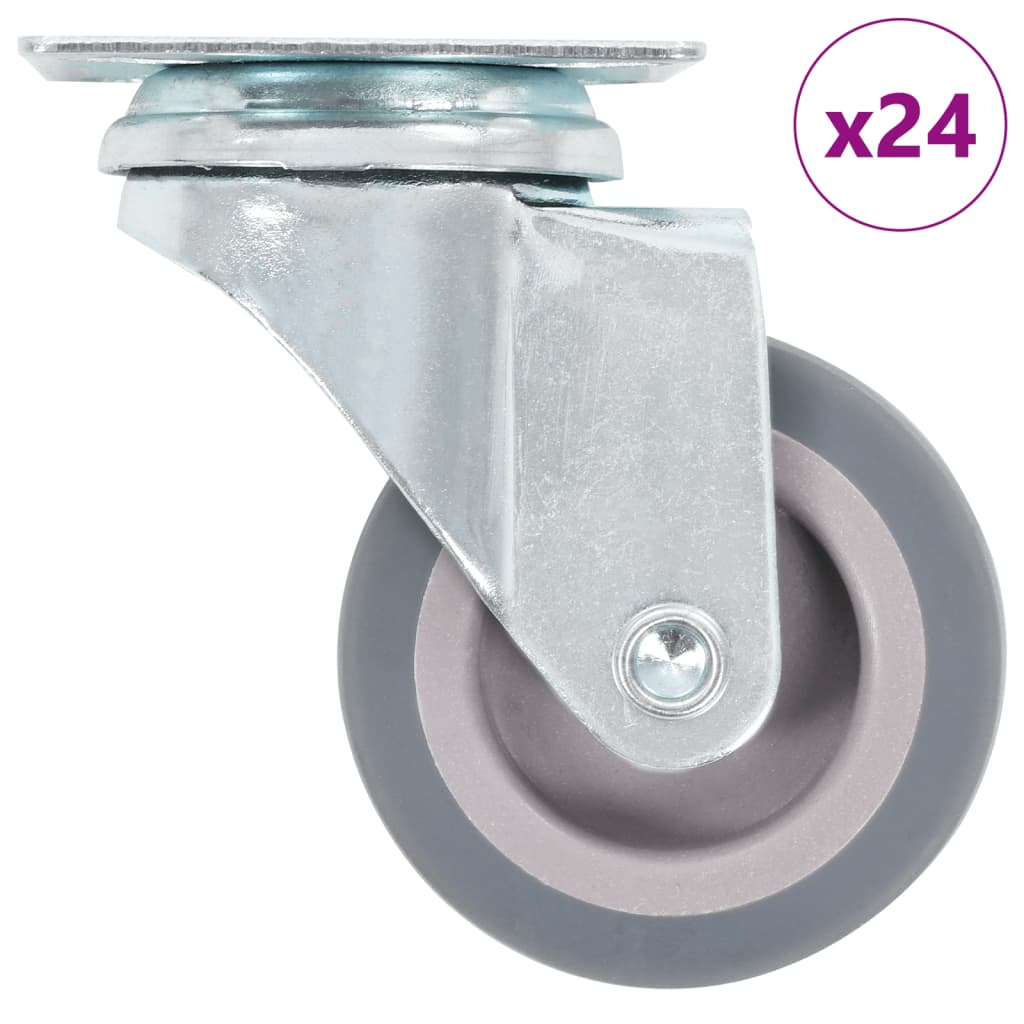 Vidaxl 24 Swivel Wheels, 50 Mm