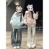 Womens Cute Snowman Print Padded Coat Winter Loose Fit Warm Casual Jacket