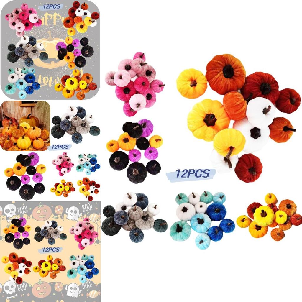 High-quality Cloth Pumpkin Thanksgiving Foam Fake Pumpkin Halloween Hot Selling Pumpkin Props White Orange Set Of 4 Large And 8 Small