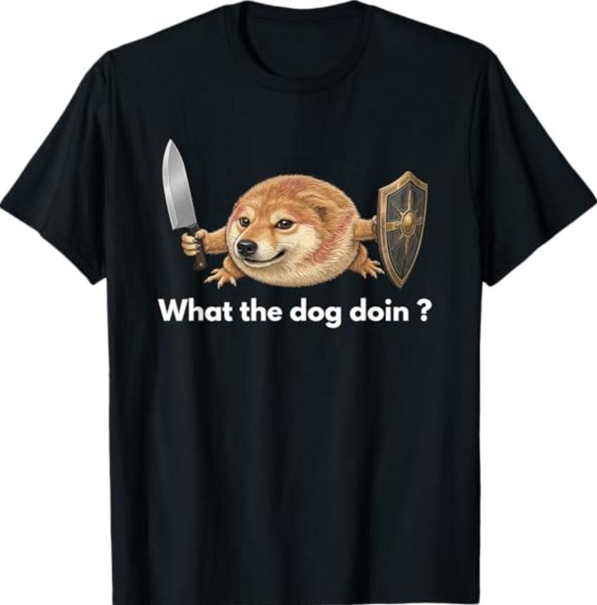 What The Dog Doin Dog Meme T-Shirt S разноцветный