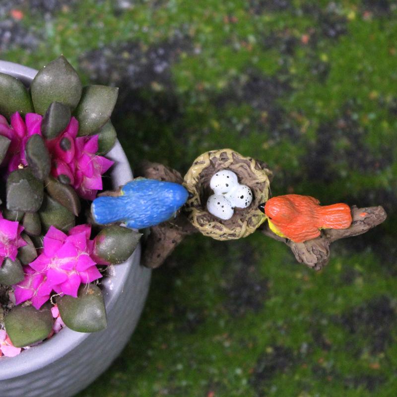 Bird Statue With Branch Adornment Micro Landscape Gift For Mom Realistic Bird Figurine For Balcony Yard Cabinet Garden Indoor