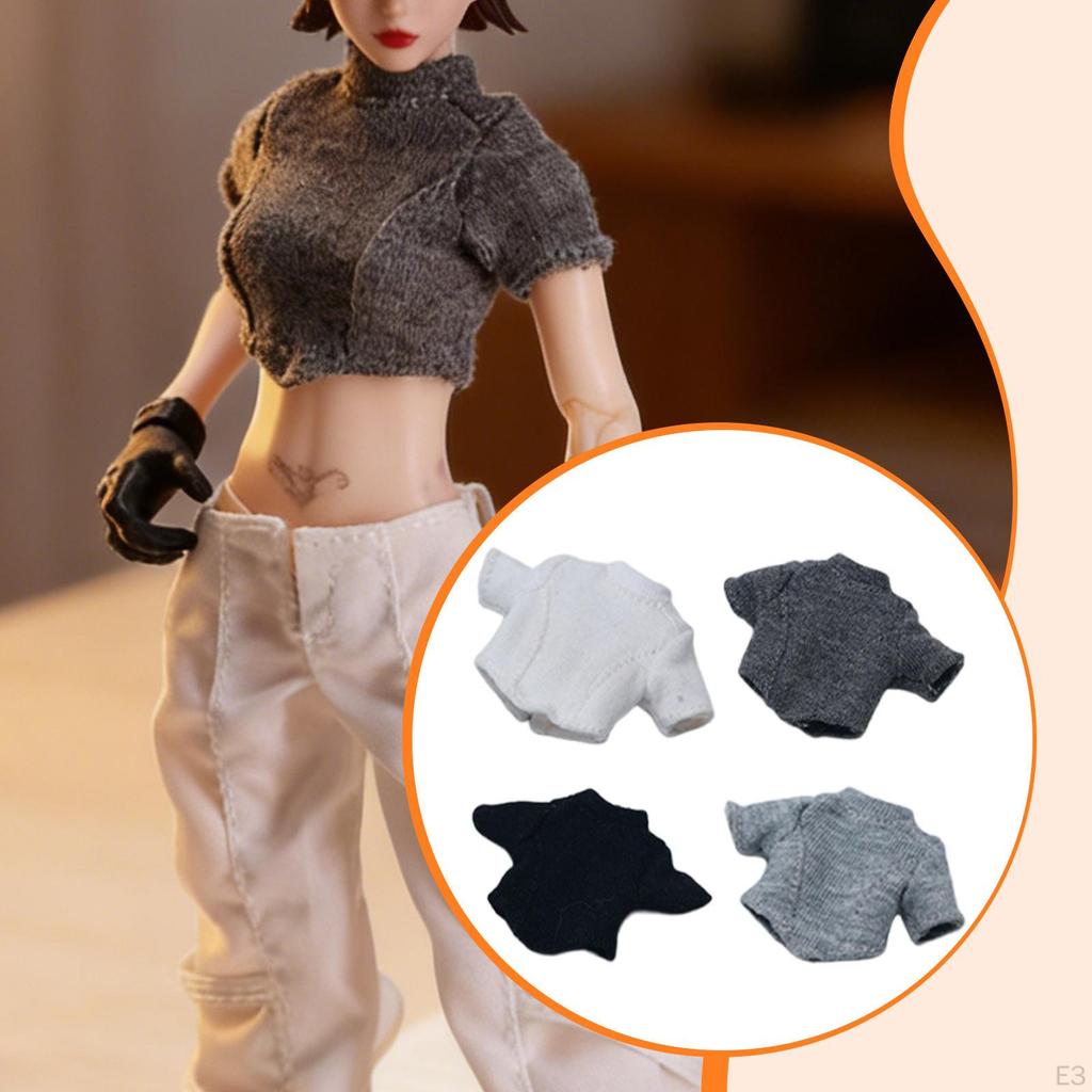 -Shirt Top for Female Dolls, Short Articulated Figures, Made of Quality Material, Suitable