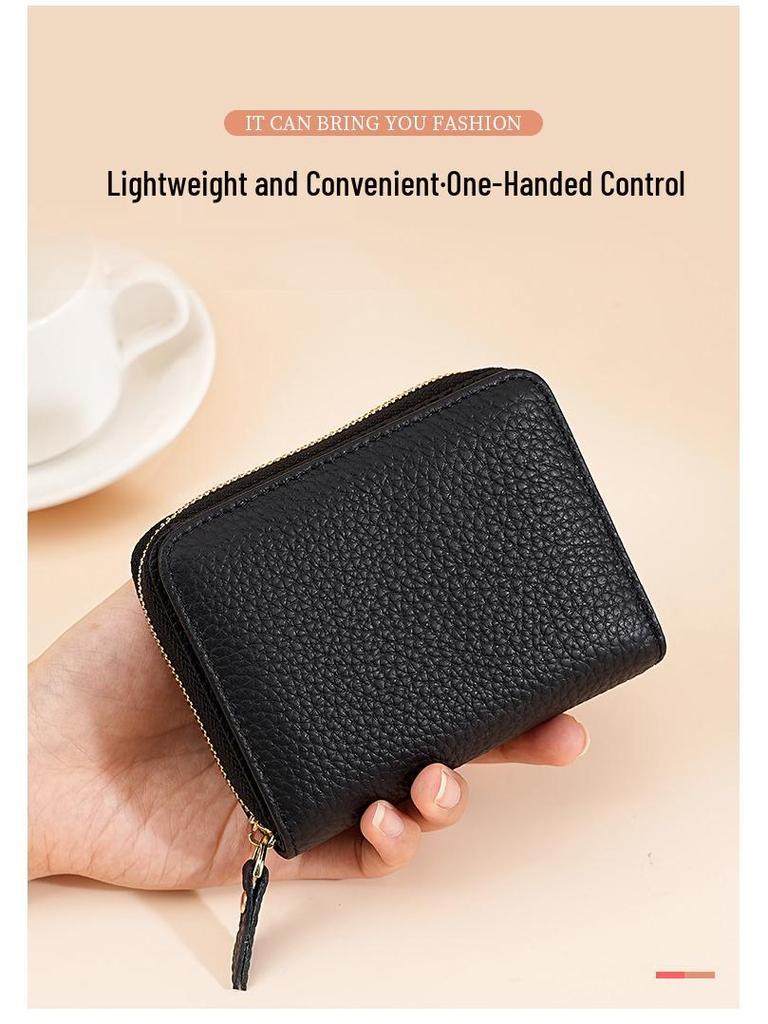 Women's Japanese Mini RFID Leather Wallet: Anti-Theft Card Holder & Zipper Coin Purse