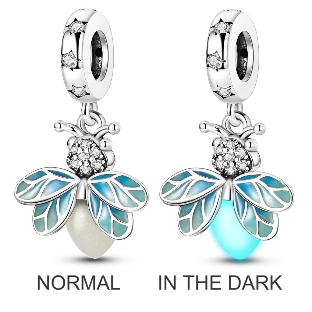 Copper Summer Night Firefly Charms Beads Chameleon Cooling Seaboat Dangle Fit Original Bangle Bracelet Diy Jewelry