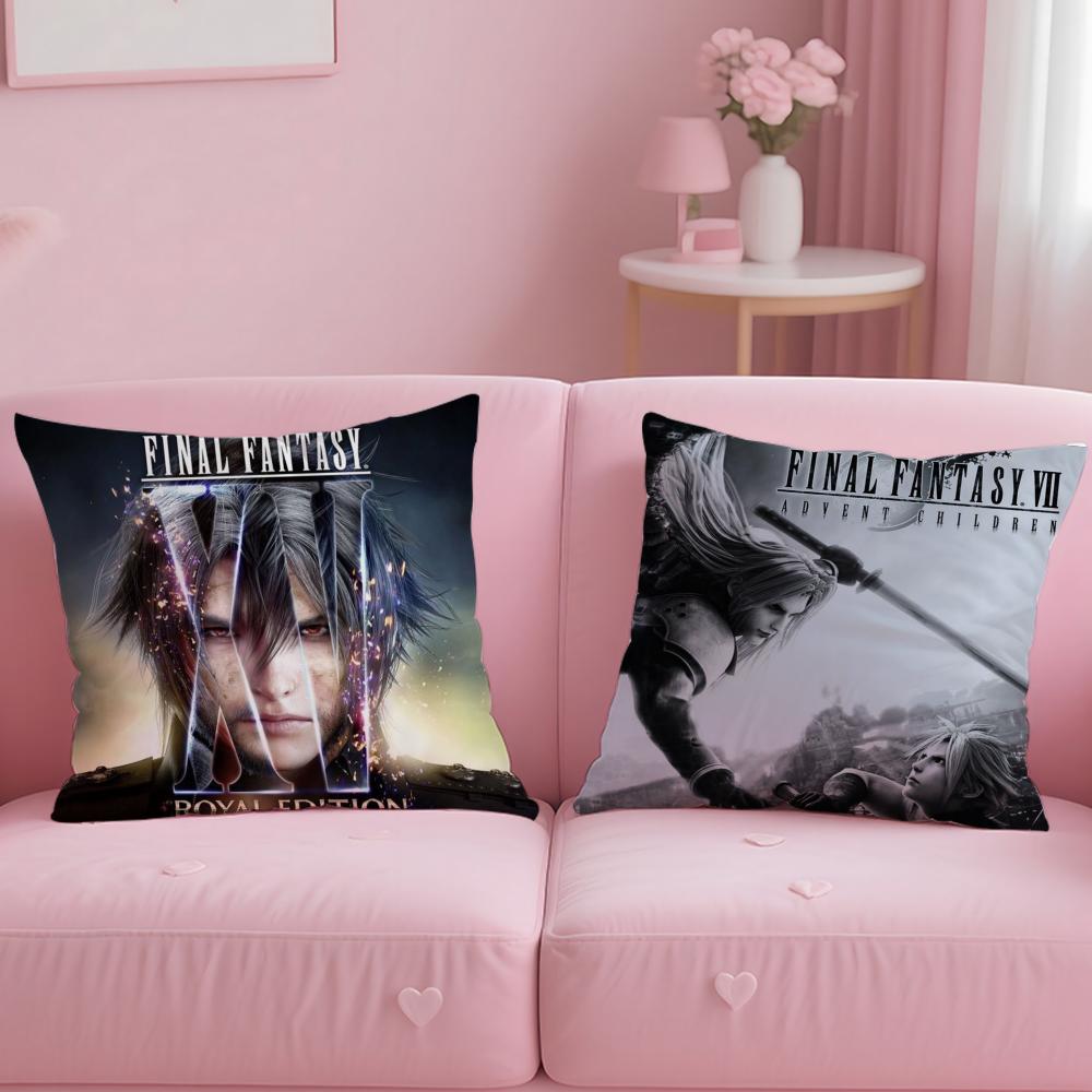 F-Final F-Fantasy VII Cushion Cover Comfortable Reversible Pillow Cover Ideal for Car Sofa Bedroom & Beyond