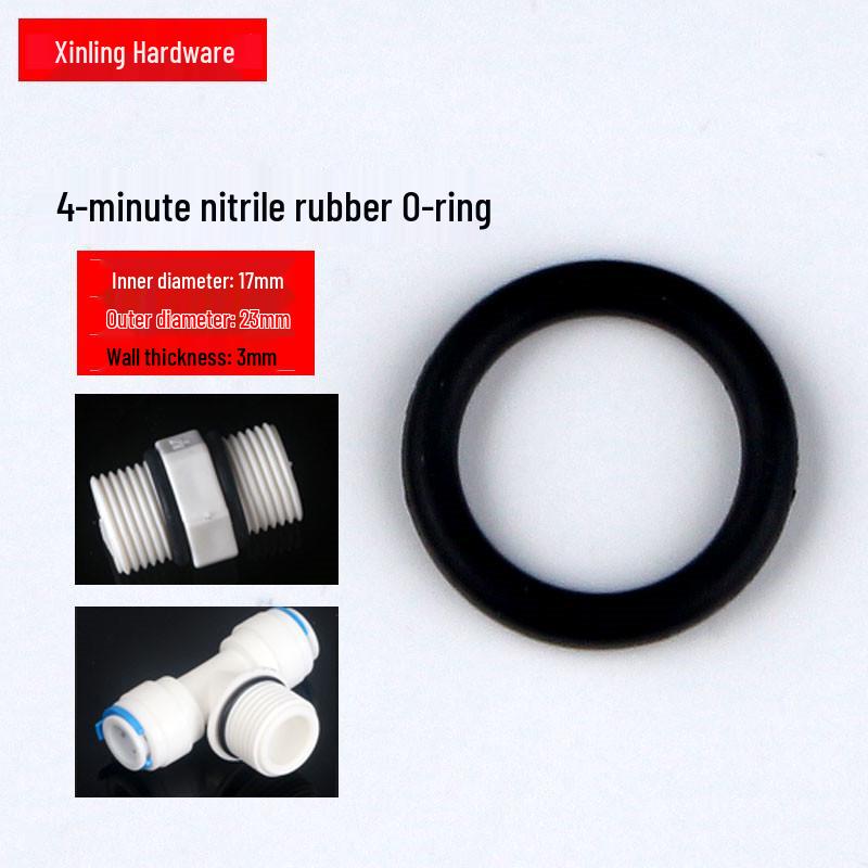 1-6 Minute Sealing Black O-Ring: Rubber Gasket for Water Pipe Joint, Threaded Interface Leak Prevention.