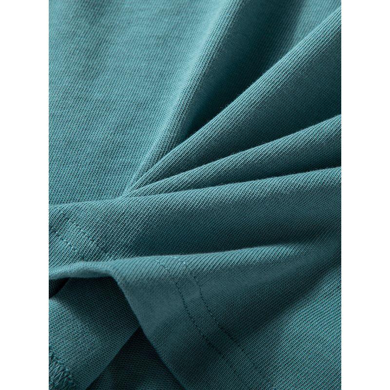 T-Shirt for Men, American Style 300g Heavyweight Pure Cotton Spring and Autumn Base Shirt, Simple and Versatile Round Neck Pullover Men's Top