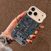 Custodia per telefono con circuito stampato nero per iPhone17 16 15 14 13 12 11 Pro/ Max/Plus cover posteriore antiurto anti-impronta digitale