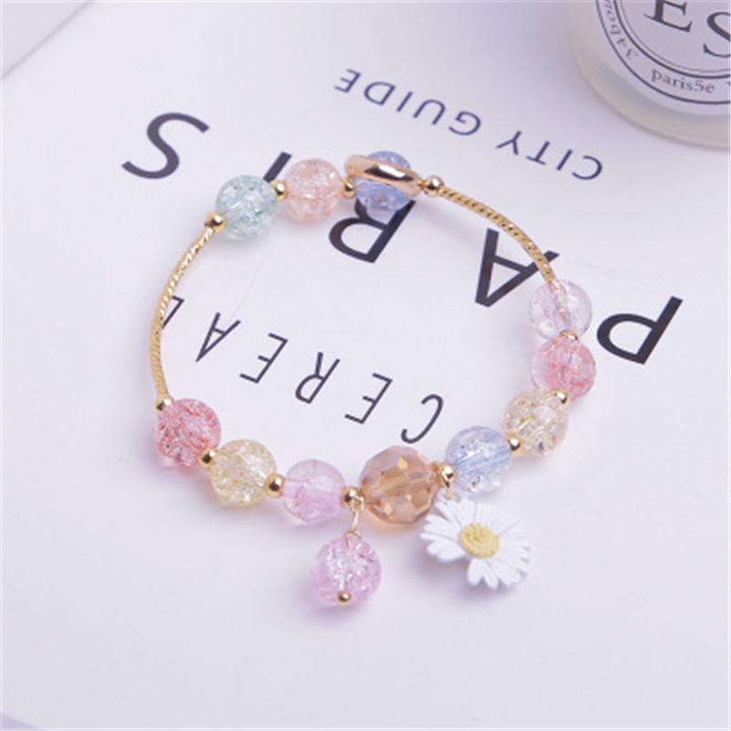 Makersland Cute Popcorn Beads Bracelet Friendship Glass Bracelets For Girls Star Moon Cloud Flower Zircon Accessories Wholesale