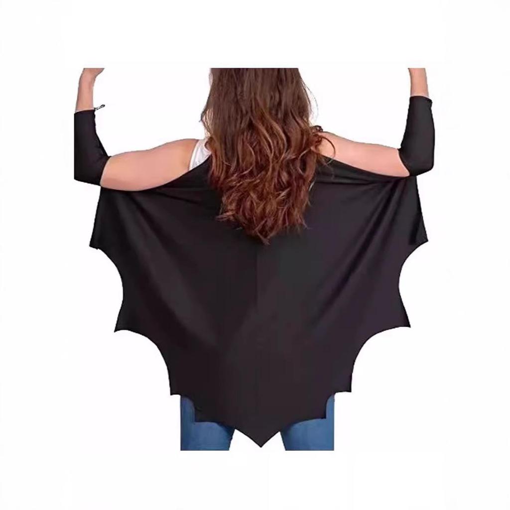 Bat-Shaped Halloween Cloak & Eye Mask Set for Kids – Cat Woman Style