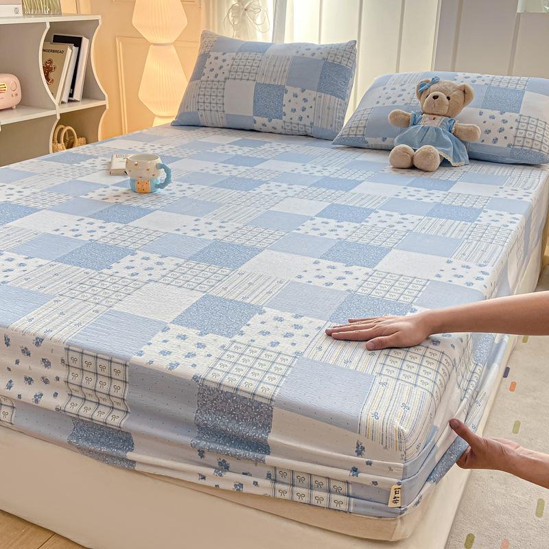 Bettlaken, Spannbettlaken, Studentenwohnheim Baumwoll-Steppdecken, Kinder Cartoon Doppellagiges Garn Spannbettlaken, Matratzenschoner, Kissenbezüge