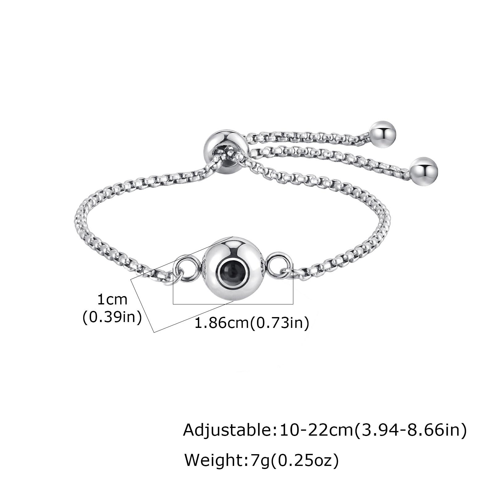 

Personalized Photo Projection Custom Bracelet, Stainless Steel Adjustable Chain Bracelet, Anniversary Memorial Jewelry Gift