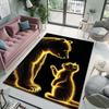 Bär und Katze Kunst Teppich für Wohnzimmer Schlafzimmer Badezimmer Matte Kreative Fußmatte Sofatisch Heimdeko Bereich Robuster Schneller Versand