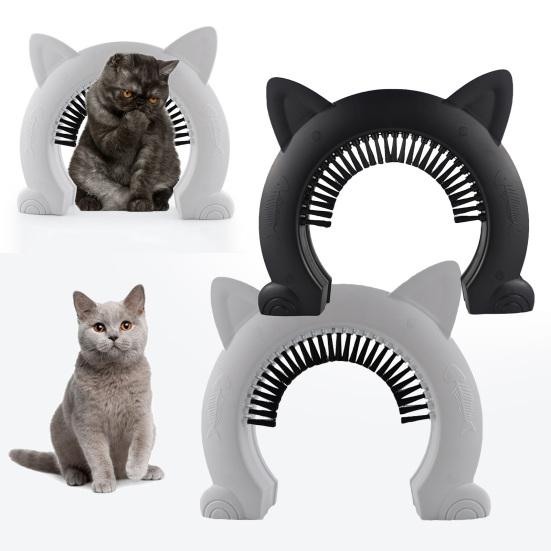 

Дверца для кошек с щеткой для ухода, свободный вход и выход, многофункциональная дверь сейфа для котят и щенков