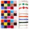 4/6/8mm Farbkristallperlen Set Facettiertes Glas Lose Perlen 15 Fächer/Box für DIY Armband Halskette Schmuckherstellung Zubehör Set