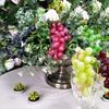 Realistic Artificial Grapes Bunches Decorative Simulation Artificial Faux Fruits Green Grass Fake Grape Bundles