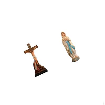 Jesus Sculpture Decorative Holy Religious Catholic Mother Mary Statue Blessed Figurine Artwork Resin