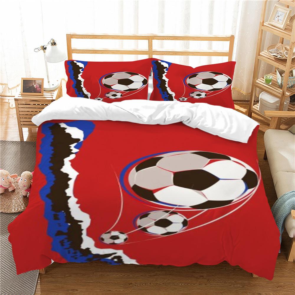 3D Fußball Druck Bett Anzug Bettwäsche Quilt Abdeckung Hause Bettwäsche Kinder Geschenk Mikrofaser Tröster Atmungsaktive Bettbezug