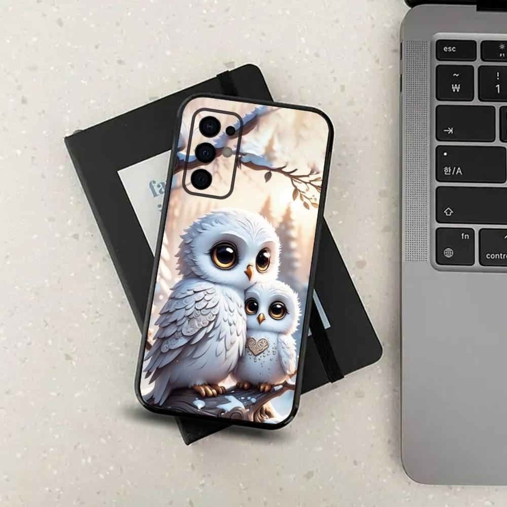 Cute Owl Phone Case For Samsung Galaxy A13,A21s,A22,A31,A32,A52,A53,A71,A80,A91 Soft Black Cover