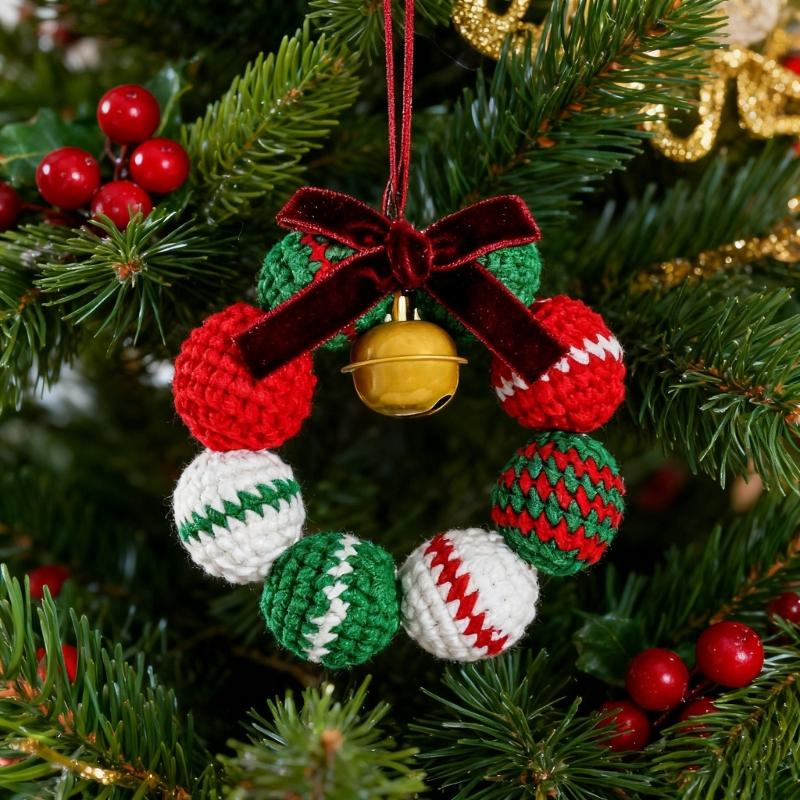 Benutzerfreundlicher Rentier-Wollkranz Sichere Weihnachtsdekoration Festival Türhängekranz für Kinder und Haustiere