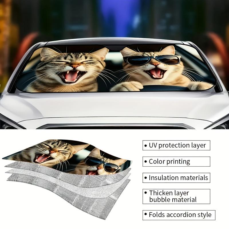 1Pcs Poodle Dog Pattern Windshield Sunshade UV Rays Heat Blocker Keeps Vehicle Cool Unique Design Fit Sedans SUVs Trucks RVs