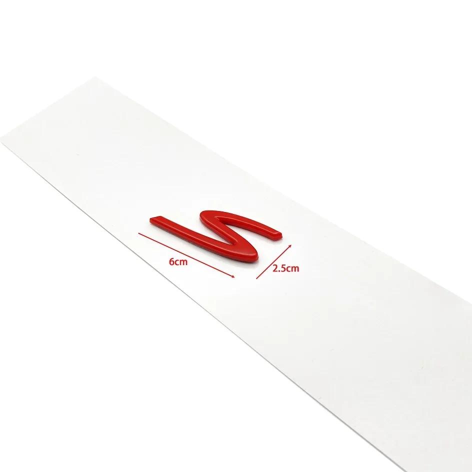 AUQ1 1pcs 4 S ABS New Car logo Fender side sticker Rear Bumper tail door trunk sticker car rear Emblem sticker styling Accessories