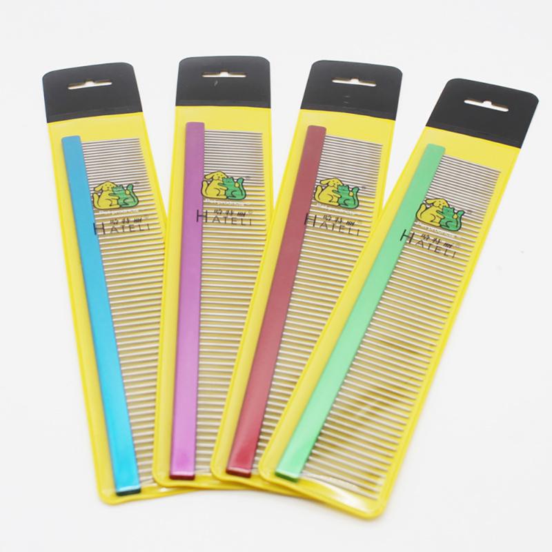 1 pieptene din aliaj de aluminiu pentru câini pentru caini, pisici, instrument de îngrijire pentru îndepărtarea părului