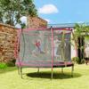 10ft Outdoor Trampoline with Enclosure Net, Spring Cover, Pink