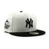 New Era 9FIFTY Snapback New York Yankees 1999 World Series Grey UV Snapback Cap with a Trendy Color Cream with Side Cap, Brim. Patch. [Used]