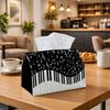 1pc Modern Music Piano Tissue Box - Multi-functional Napkin Dispenser, Made of Durable Polyester, Decorated with Black White Graphic, Suitable for Liv