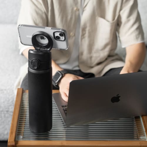 RHINOSHIELD AquaStand Magnetic Bottle, 700ml | Insulated, Round Mouth, Direct Drinking, Stainless Steel Water Bottle with MagSafe Handle, Sports Bottl